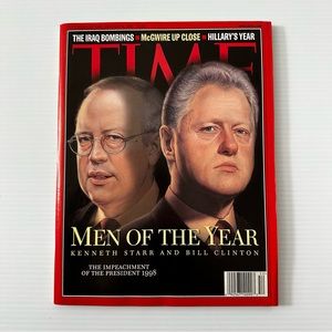 Time Magazine Issue Men of the Year Bill Clinton Kenneth Star December 28, 1998